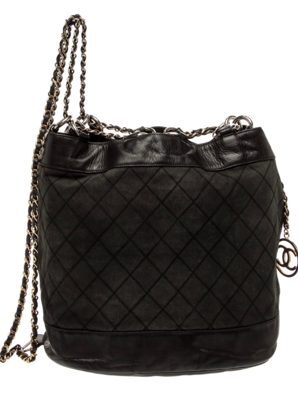 Chanel Black Denim Classic CC Gabrielle Backpack Vintage Duma Urban Spirit EUC